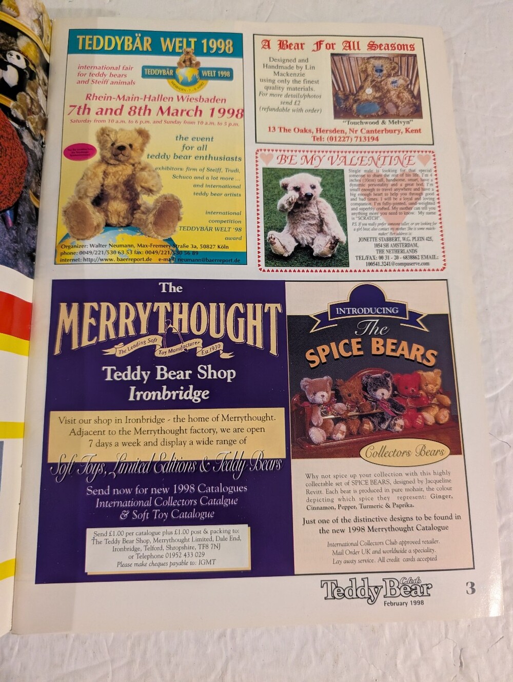 The Teddy Bear Club International Magazine February 98 Volume 2 Issue 5 - Picture 4 of 5
